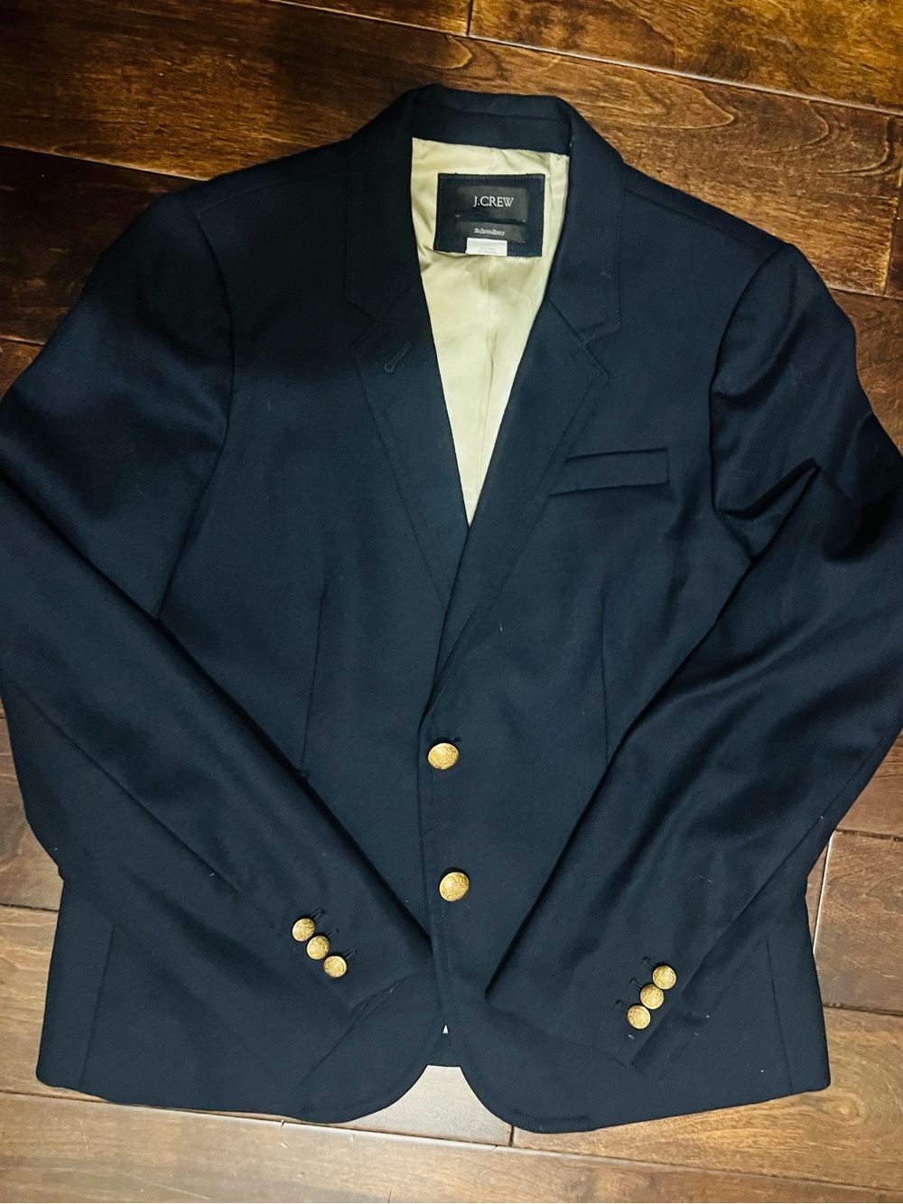 J. Crew “Schoolboy” Women’s Navy Blazer with Gold Buttons